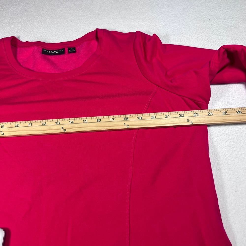 Susan Graver Fuchsia Long Sleeve Tunic with Pockets - Picture 6 of 7